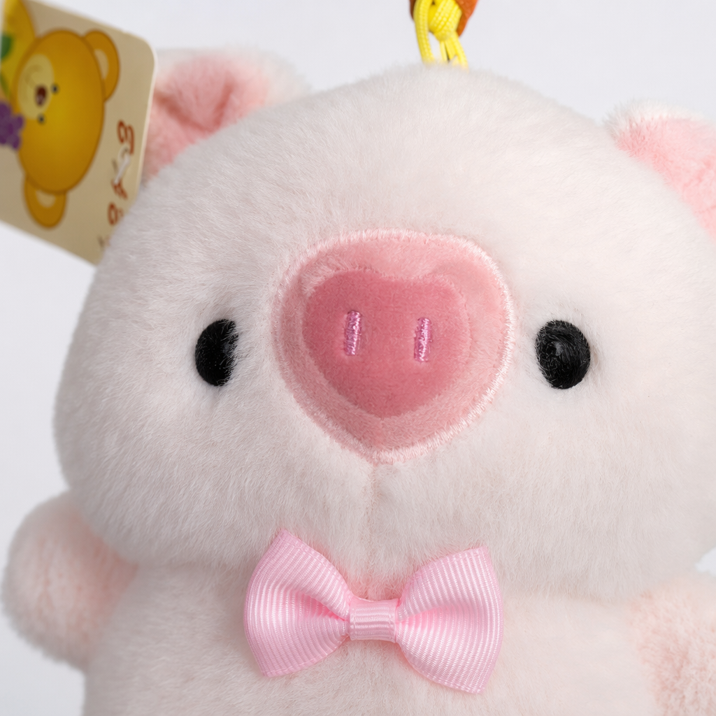 Pink plush little pig pendant, cute and fun keychain bag, decorative plush toy Application Scenario