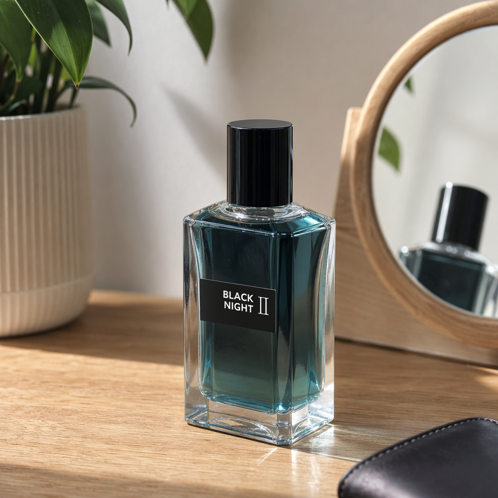 Black packaging box perfume bottle, high-end and simple fragrance container gift box details Picture