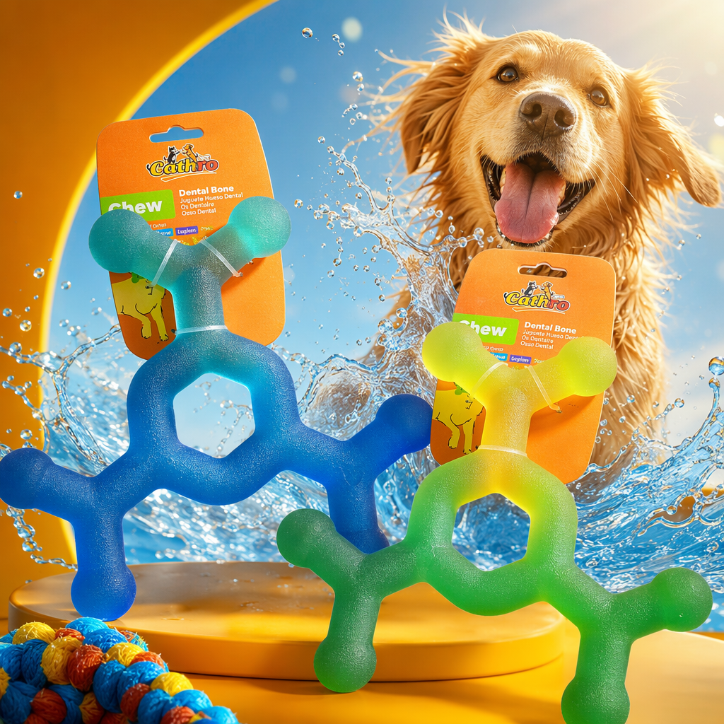 Molecular formula jelly gradient color dog toy teething bone blue-green yellow-green gradient Y-shaped silicone teething Specification image
