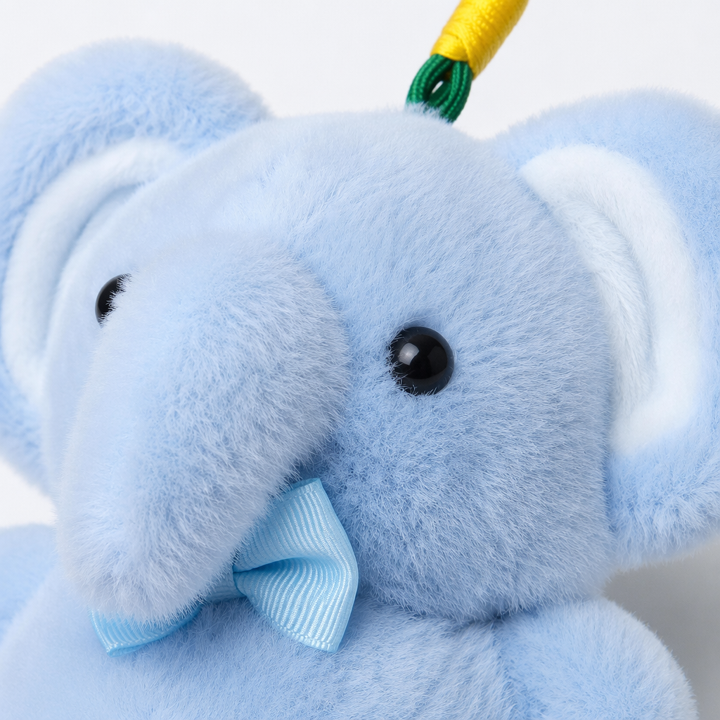 Blue plush elephant pendant, cute home decoration, plush toy keychain Application Scenario