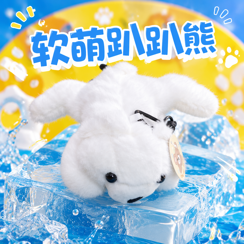 A cute and soft white plush toy bear, a plush pillow decoration for home decoration Specification image