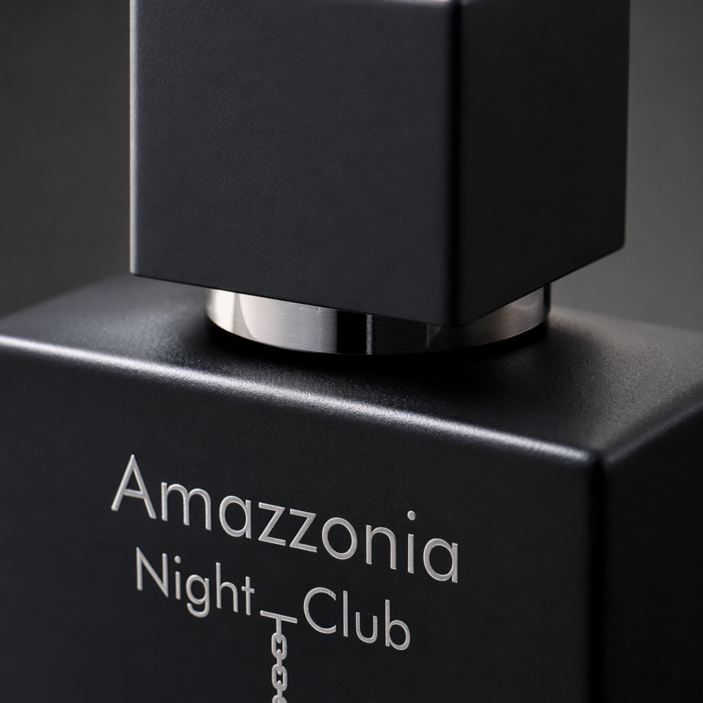 Amazzonia Night Club Black Perfume bottle and packaging box 100mL Eau de Parfum Tertio PARI Application Scenario