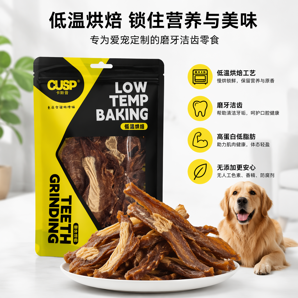 黑黄包装袋宠物零食鸡肉干狗狗猫猫磨牙洁齿