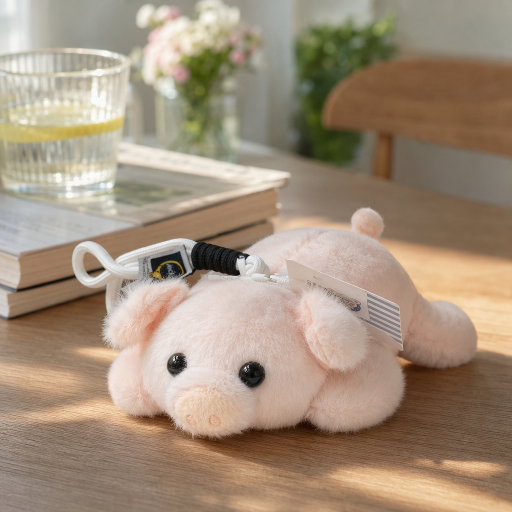 Pink plush little pig figurines, cute throw pillows, home decoration items, and adorable pet toys details Picture