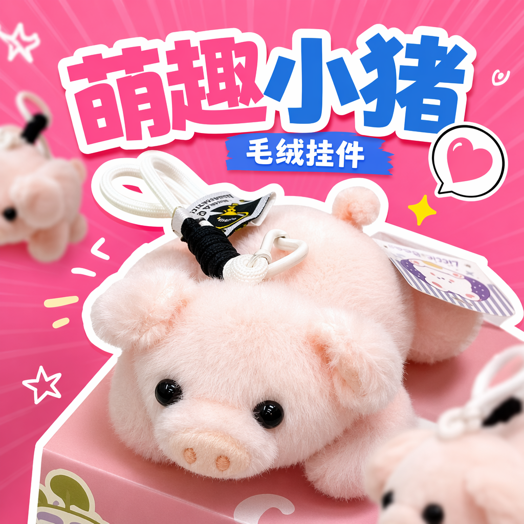Pink plush little pig figurines, cute throw pillows, home decoration items, and adorable pet toys Specification image