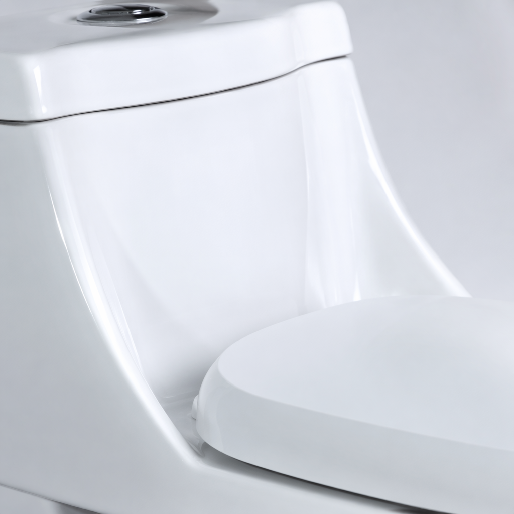 The white toilet has a smooth glaze and is easy to clean. It is a simple style for home bathrooms Application Scenario