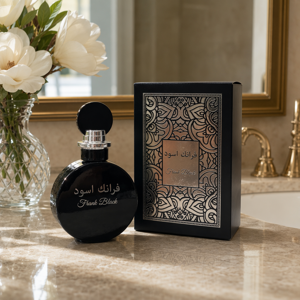 صندوق فرانك بلاك بلاك اسود مزود بأغطية فضية سوداء، صندوق اسود ذهبي details Picture