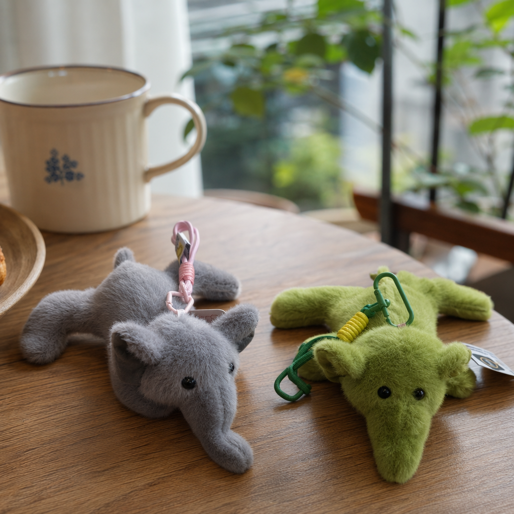 A cute and soft grey plush elephant toy, a soothing plush pillow for children details Picture