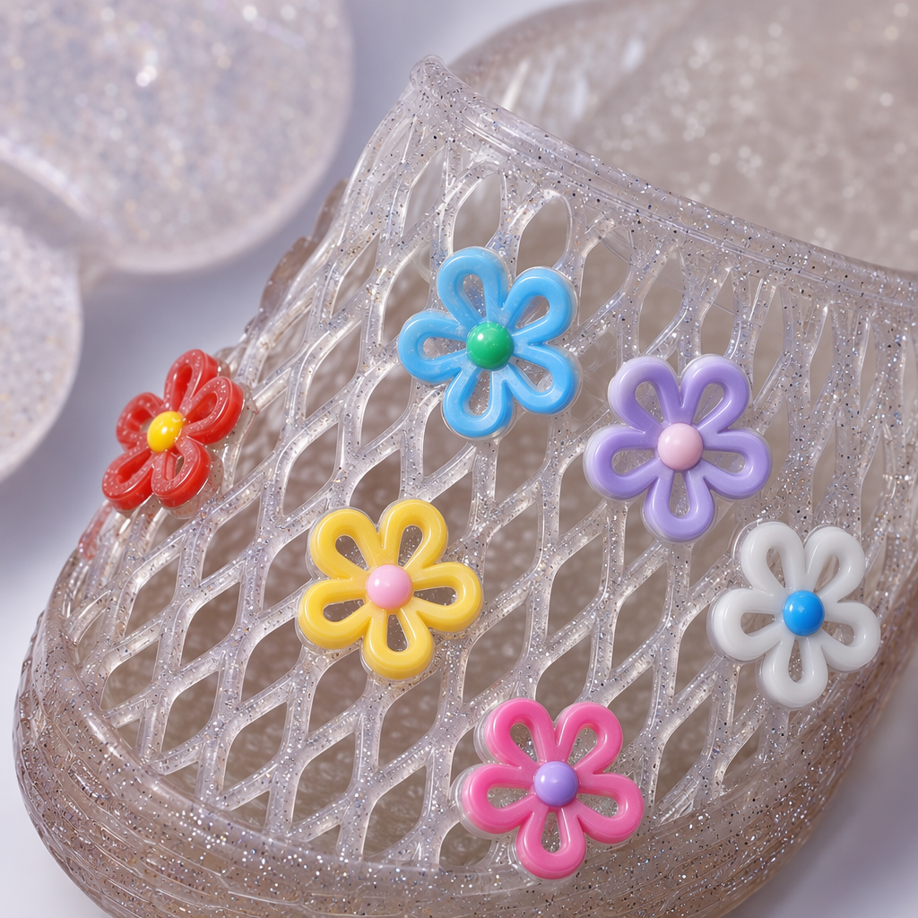 Colorful flower-decorated PVC summer slippers for women, anti-slip and lightweight home cooling slippers Application Scenario