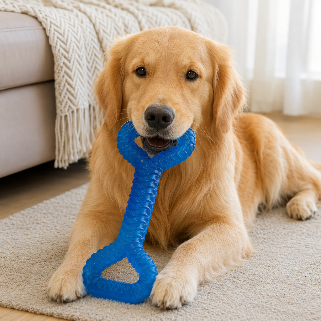 Big dog tug-of-war stick, jelly gradient dog chew toy, pet teeth grinding and cleaning, durable details Picture
