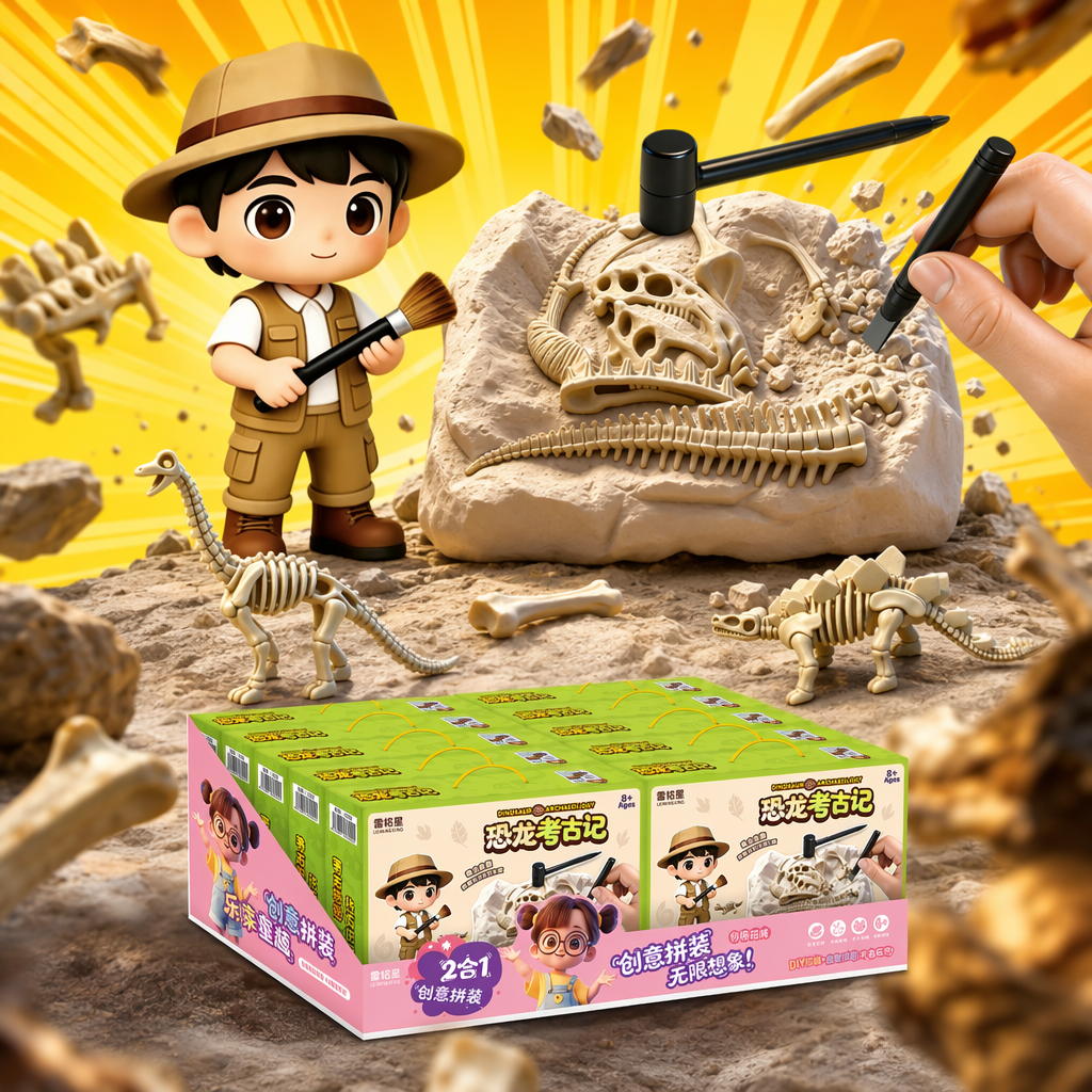 恐龙考古记主题拼装玩具套装 儿童益智动手动脑创意模型 Specification image