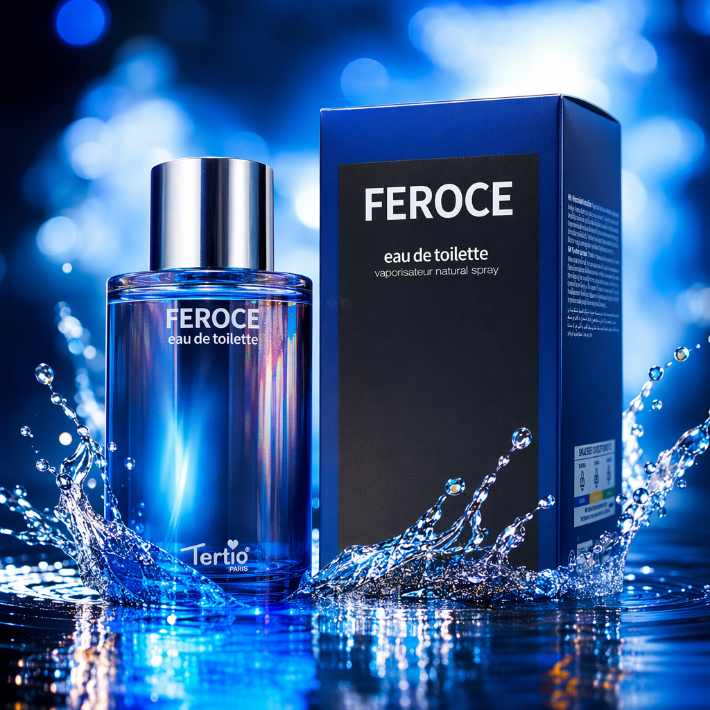 Blue perfume bottle, glass spray bottle, 100ml home aroma diffuser, empty bottle, replaceable nozzle Specification image