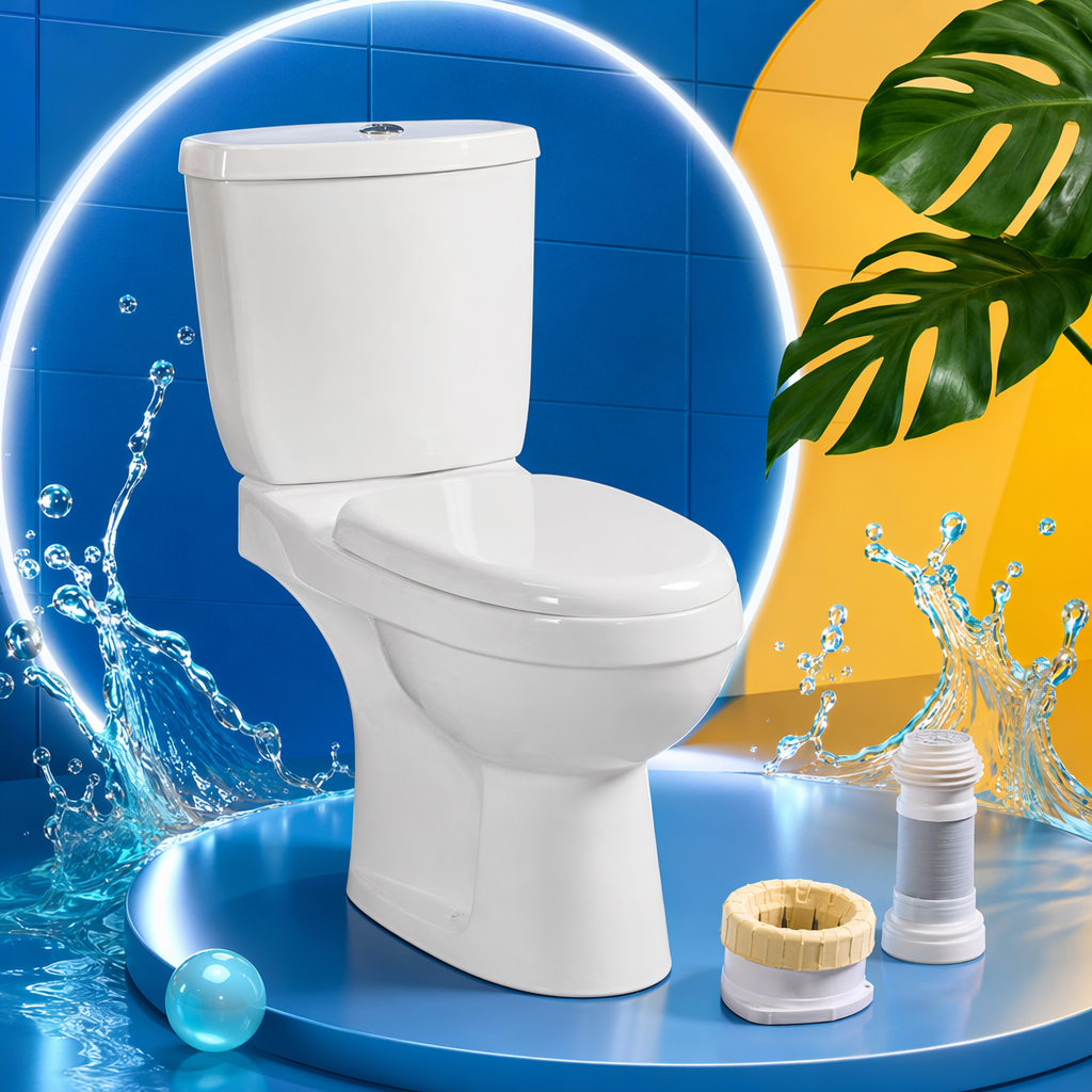 White toilet, ceramic sitting toilet, water-saving type, intelligent flushing for home bathroom Specification image