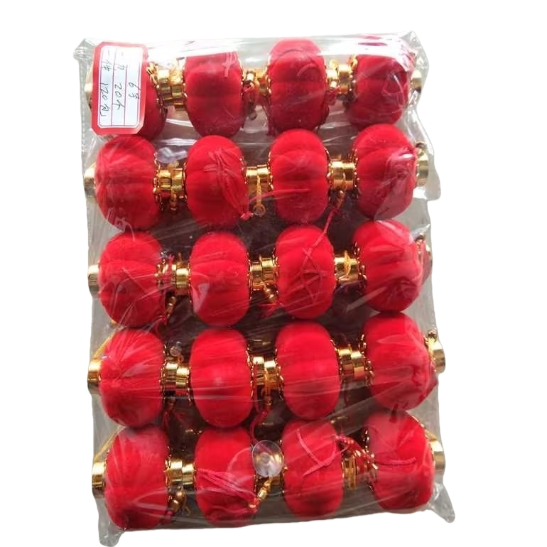 Red velvet lanterns, Chinese-style retro decorative hanging lamps, for the living room and bedroom, are festive and joyous Item Picture