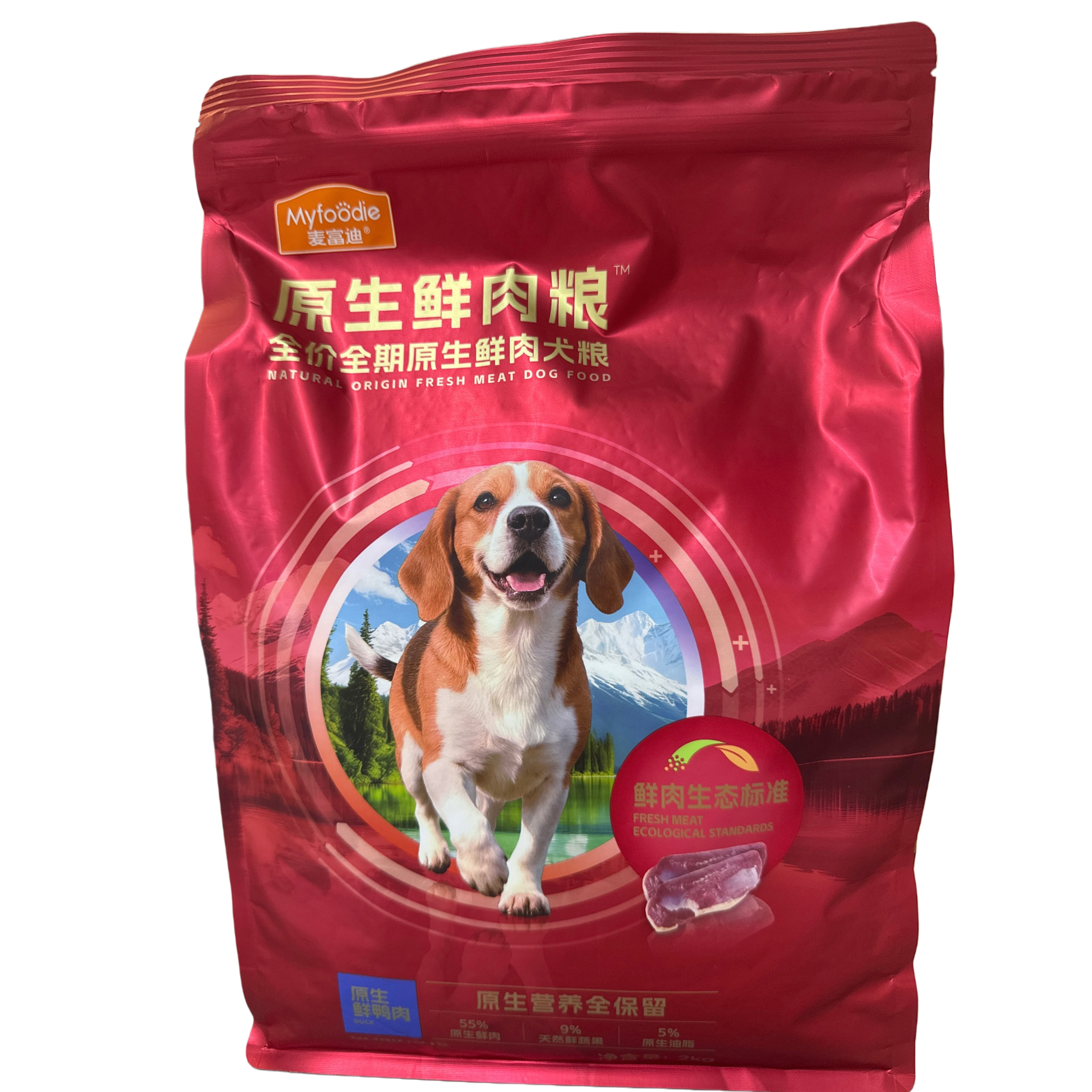 Red packaging bag dog food, specially designed nutritious and balanced dry food for pet dogs Item Picture