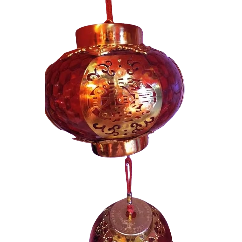 Red hollowed-out "Fu" character lantern, a Chinese-style Spring Festival decorative hanging item for home living room entrance hall Item Picture