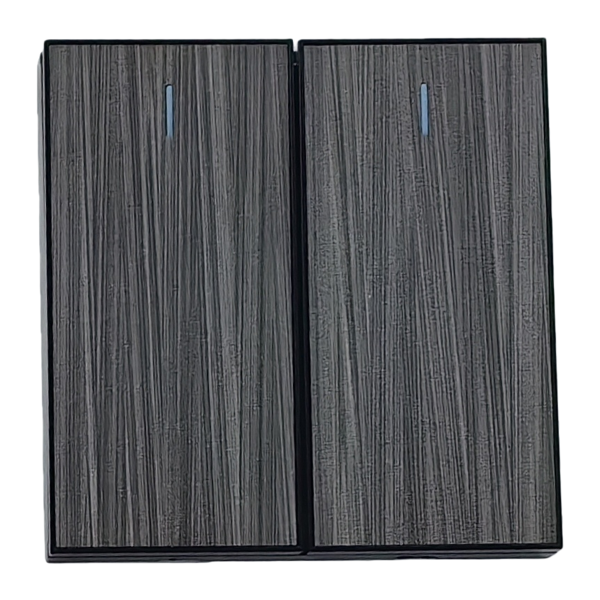 S16 gris/amarillo madera grano de dos puertas interruptor de pared de control único universal simple moderno toma de pared outlet especial para Item Picture