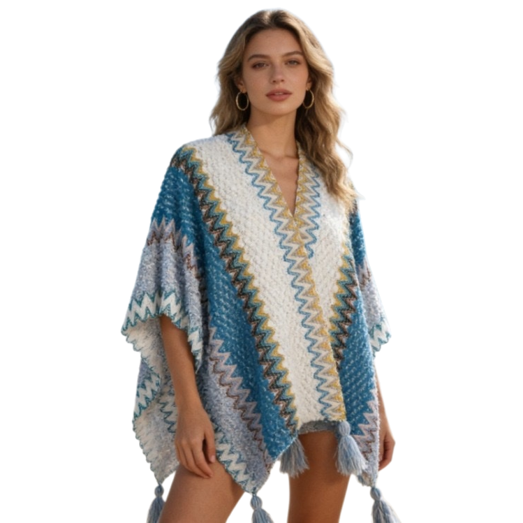 Colorful striped tassel shawl, a thin and versatile fashionable scarf for women in spring and summer Item Picture