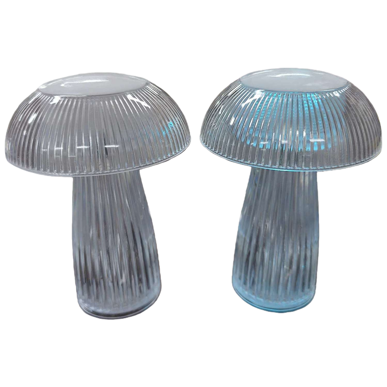 Transparent striped mushroom-shaped creative table lamp, home decoration, bedroom bedside lamp Item Picture
