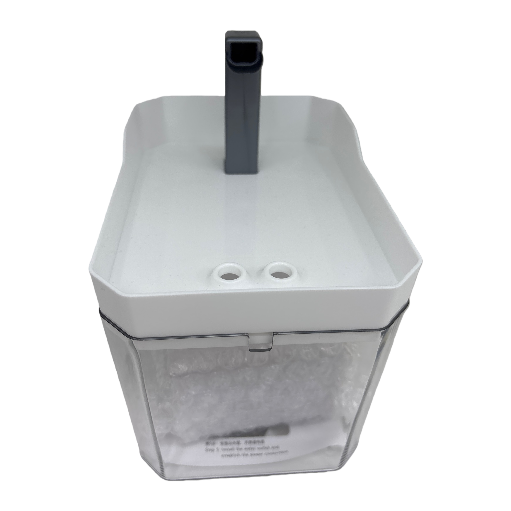 White, yellow, grey and transparent four-color smart pet feeding and drinking water dispenser Item Picture