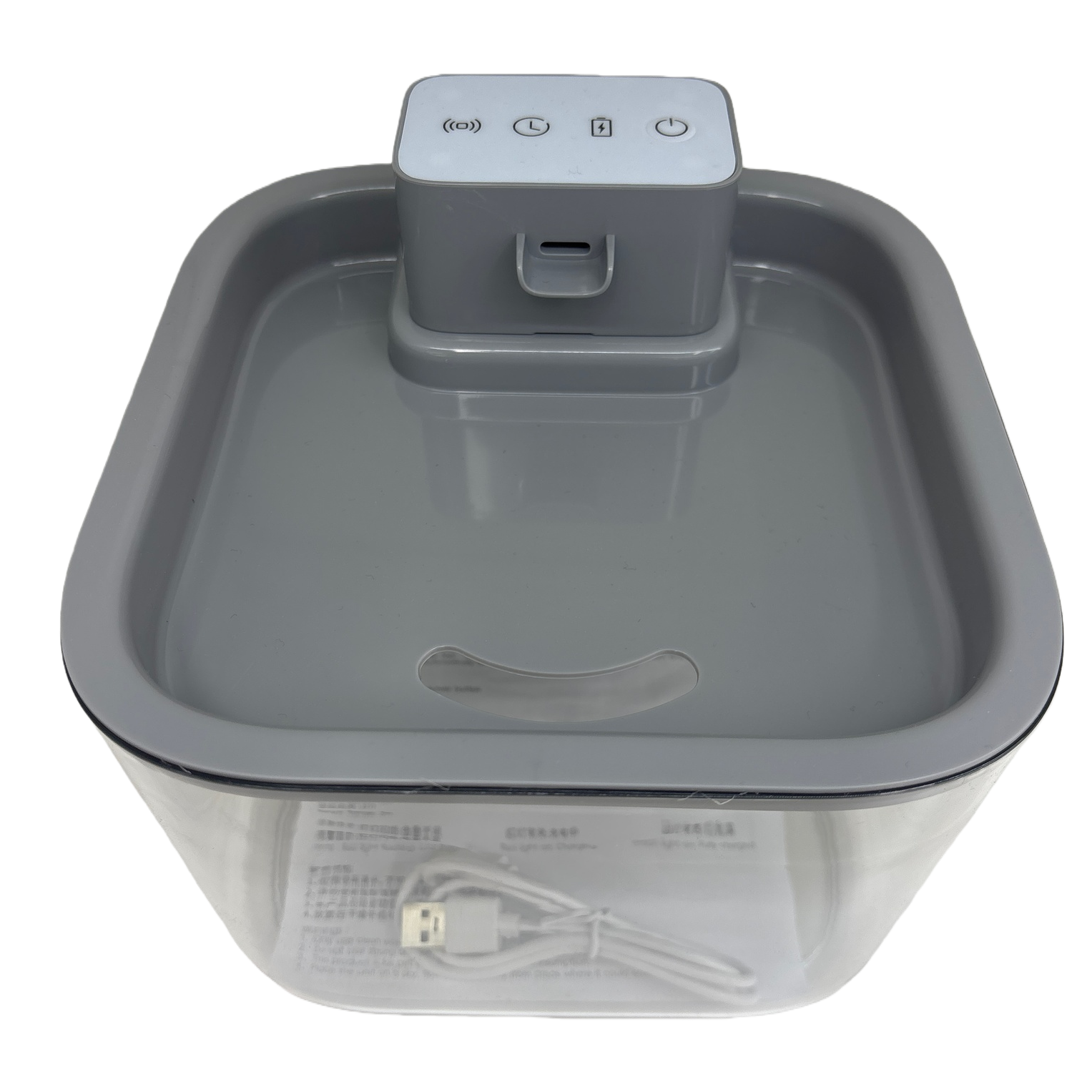 Grey square pet water dispenser, silent circulating automatic water dispenser for cats and dogs Item Picture