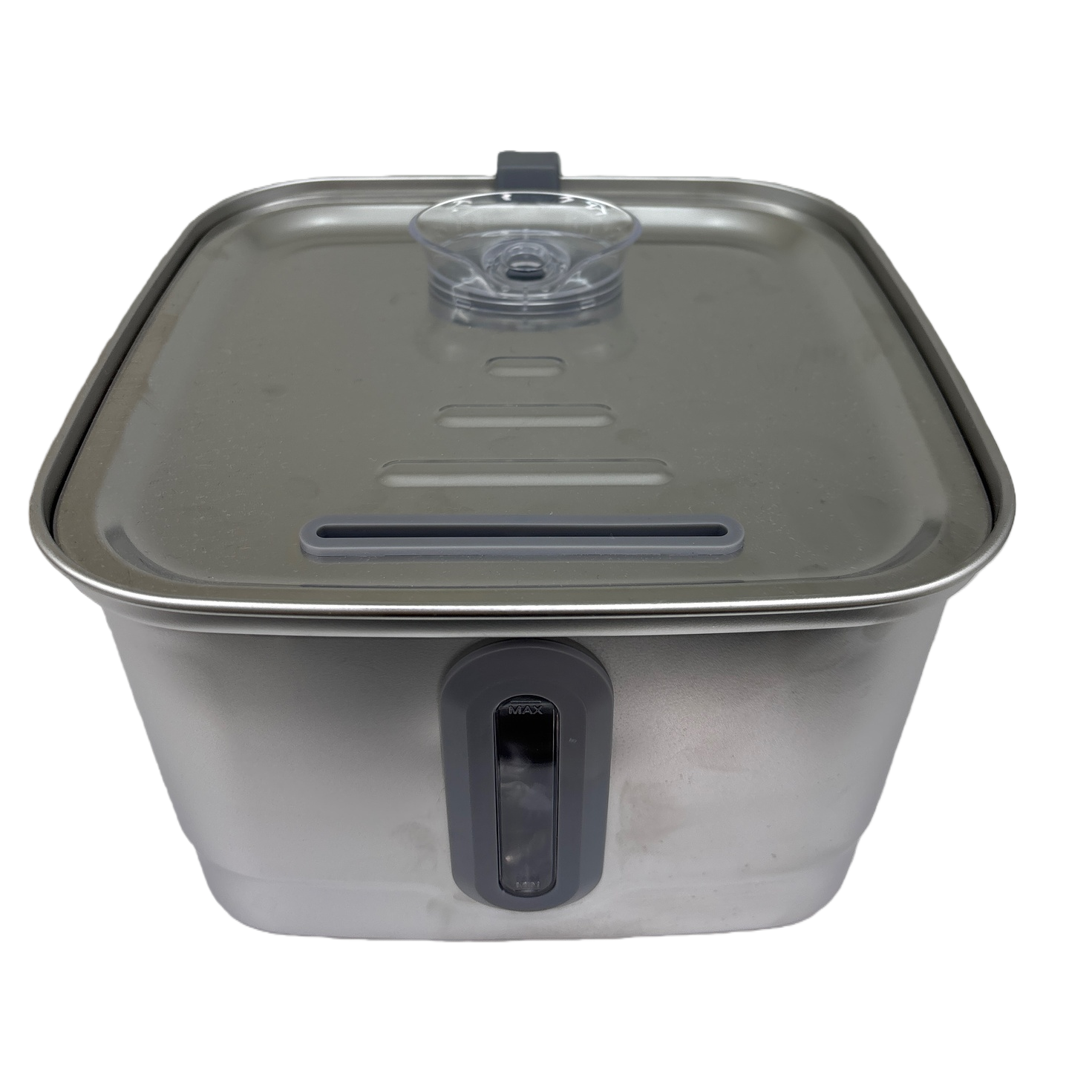 Rectangular stainless steel smart automatic water dispenser for pets with a strip-shaped window Item Picture