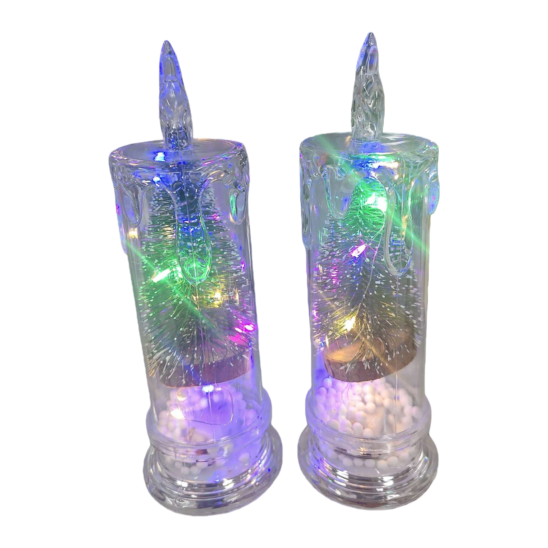 Transparent candle-shaped lighting fixtures, creative home atmosphere decoration LED table lamps Item Picture