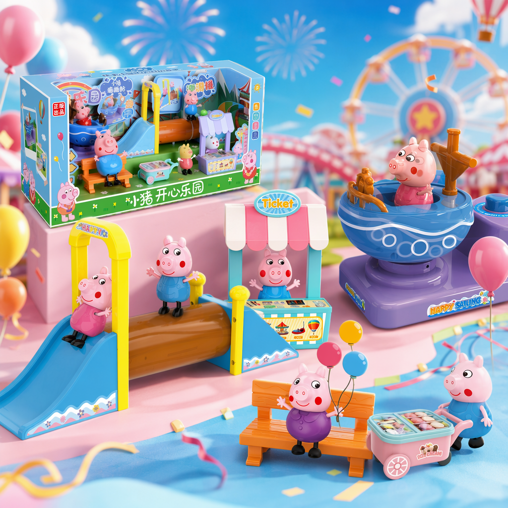 Colorful peppa pig land toy set para niños puzzles early learning muñecas interactivas Specification image