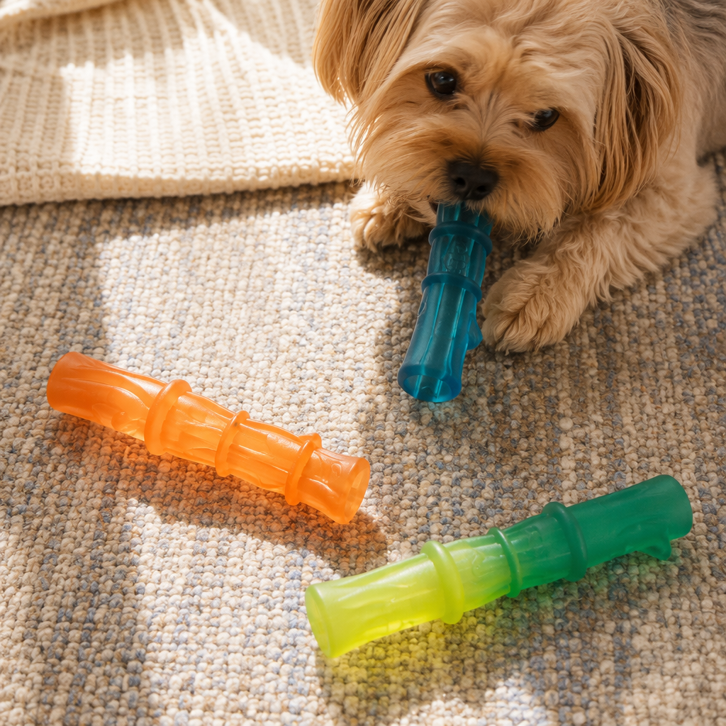 Colorful straight branches, large jelly, gradient color pet teething toys, teeth grinding, teeth cleaning, durable and specially designed for dogs