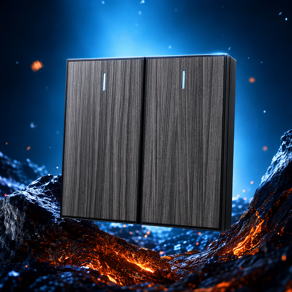 S16 gris/amarillo madera grano de dos puertas interruptor de pared de control único universal simple moderno toma de pared outlet especial para Specification image