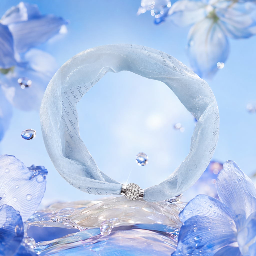 Real silk scarves, women's fashionable sun-protective scarves, clothing accessories, pearl silk scarves, buttoned silk scarves