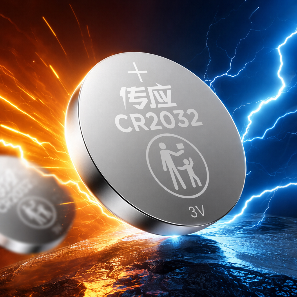 The silver button battery 3V CR2032 is suitable for remote control watches and electronic devices Specification image