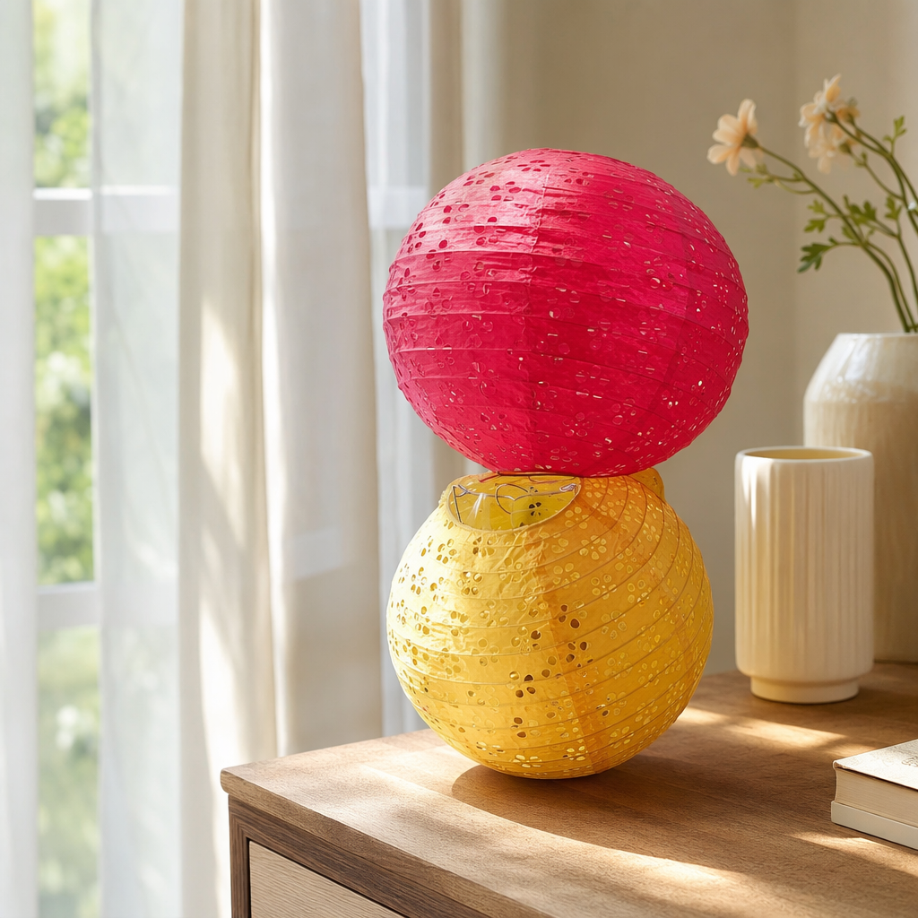 Colorful paper lanterns, DIY decorative lights, festive atmosphere hanging decorations, suitable for both indoor and outdoor use details Picture