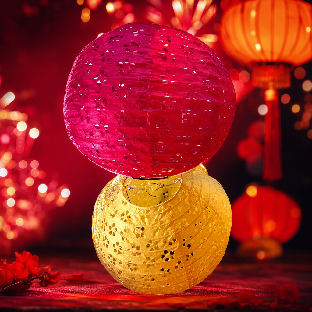 Colorful paper lanterns, DIY decorative lights, festive atmosphere hanging decorations, suitable for both indoor and outdoor use Specification image