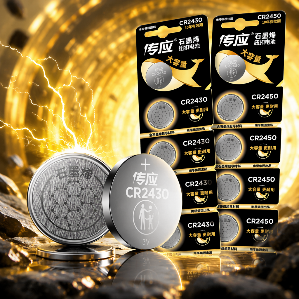 Nanfu Chuanying CR2430 CR2450 button battery Yellow poster with physical packaging picture, free screwdriver, graphene structure, large capacity, more durable Specification image