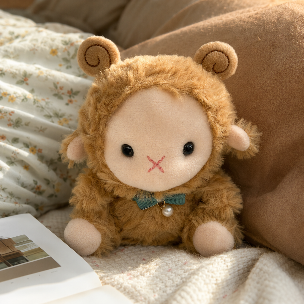 Brown peluche mono muñeca adorable almohada tela regalo para niños juguete de peluche details Picture