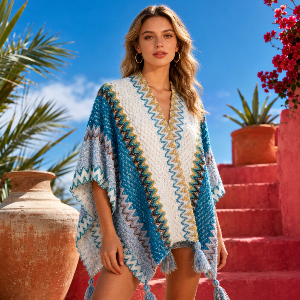 Colorful striped tassel shawl, a thin and versatile fashionable scarf for women in spring and summer Specification image