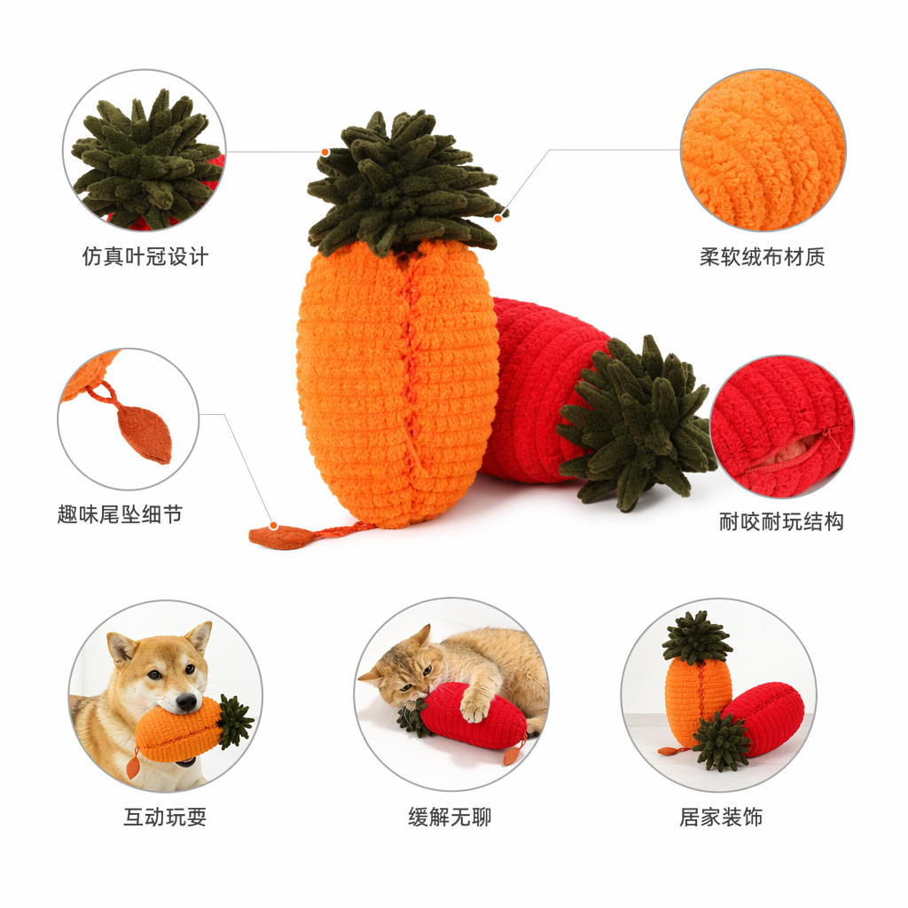 Fresh fruit gift box set with orange pineapple and red pineapple in two colors
