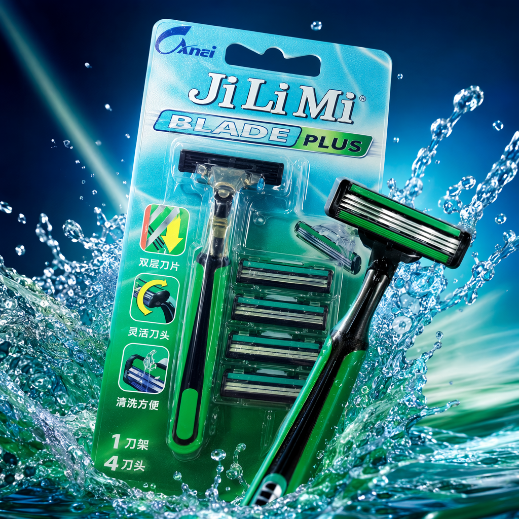 Gilimie green pack razor con cuatro piezas de punta Specification image