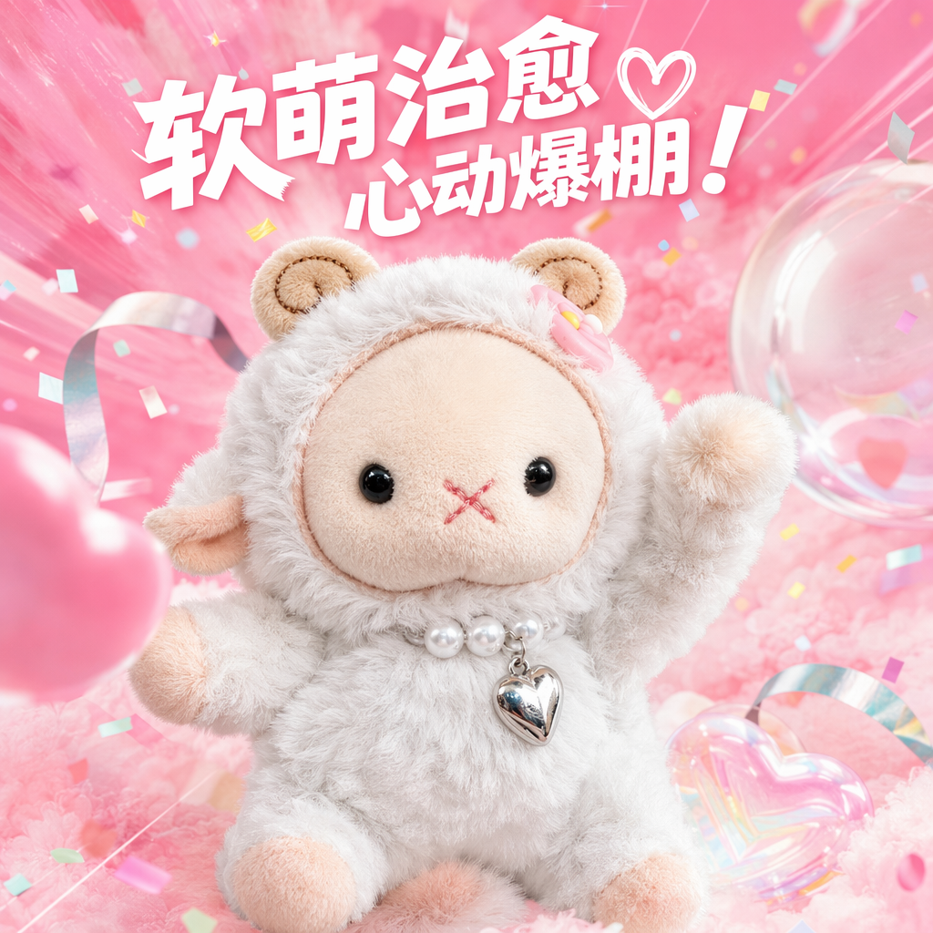 White plush sheep dolls, cute throw pillows, plush toys, fabric home decoration Specification image