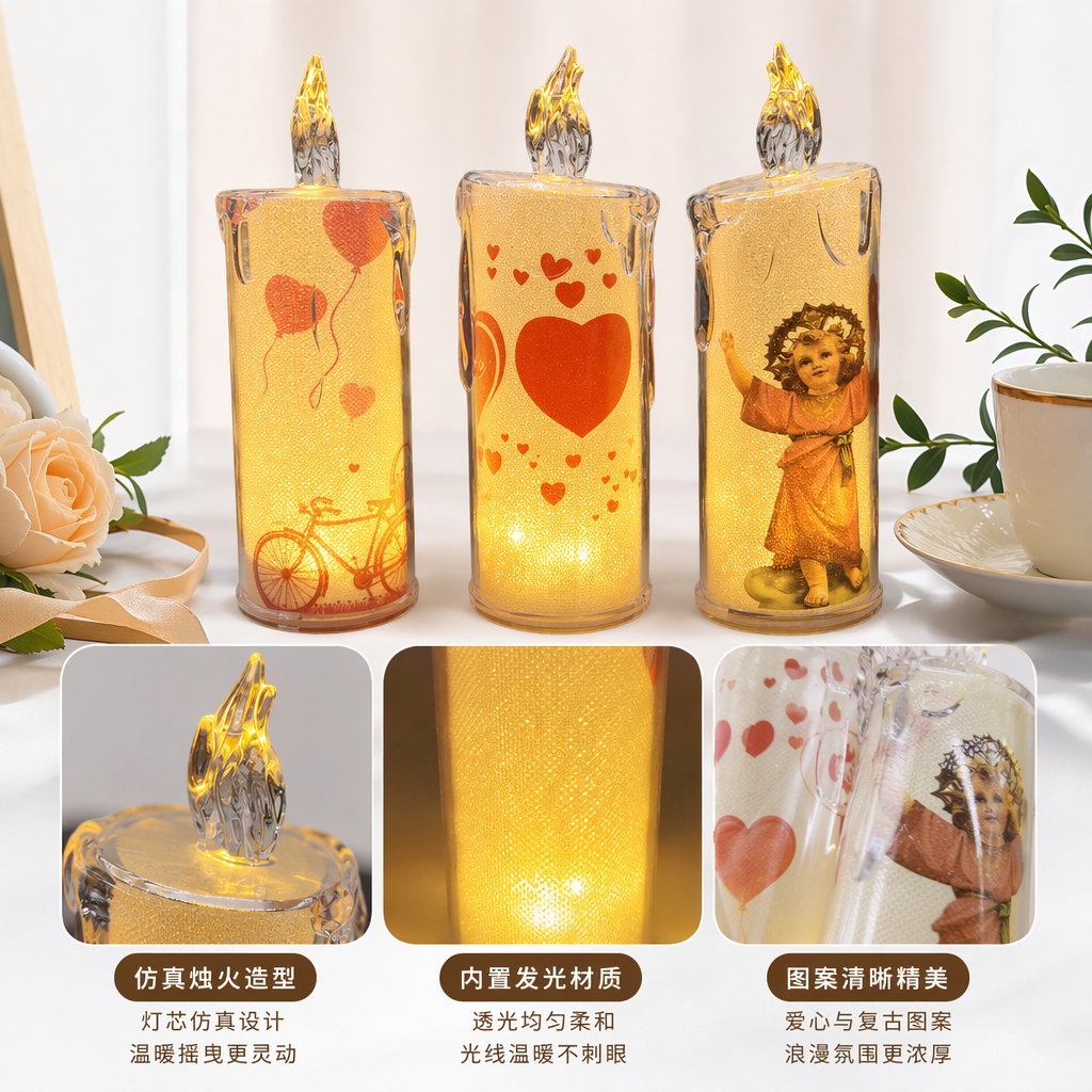 Luminous candle decorations, creative home atmosphere lights, festival party supplies