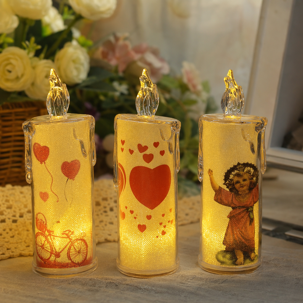 Luminous candle decorations, creative home atmosphere lights, festival party supplies details Picture