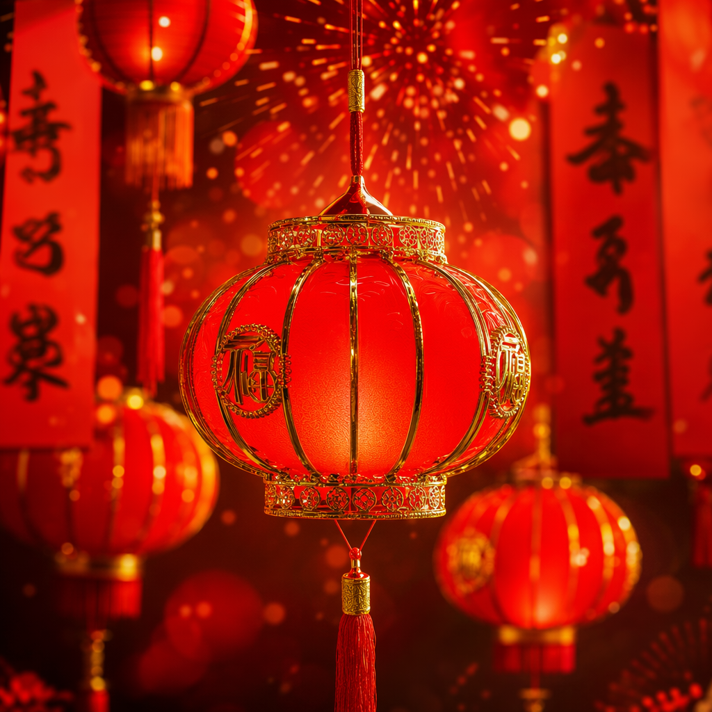 Red lanterns, household decorations, festive pendants, living room, entrance hall and courtyard lighting fixtures Specification image