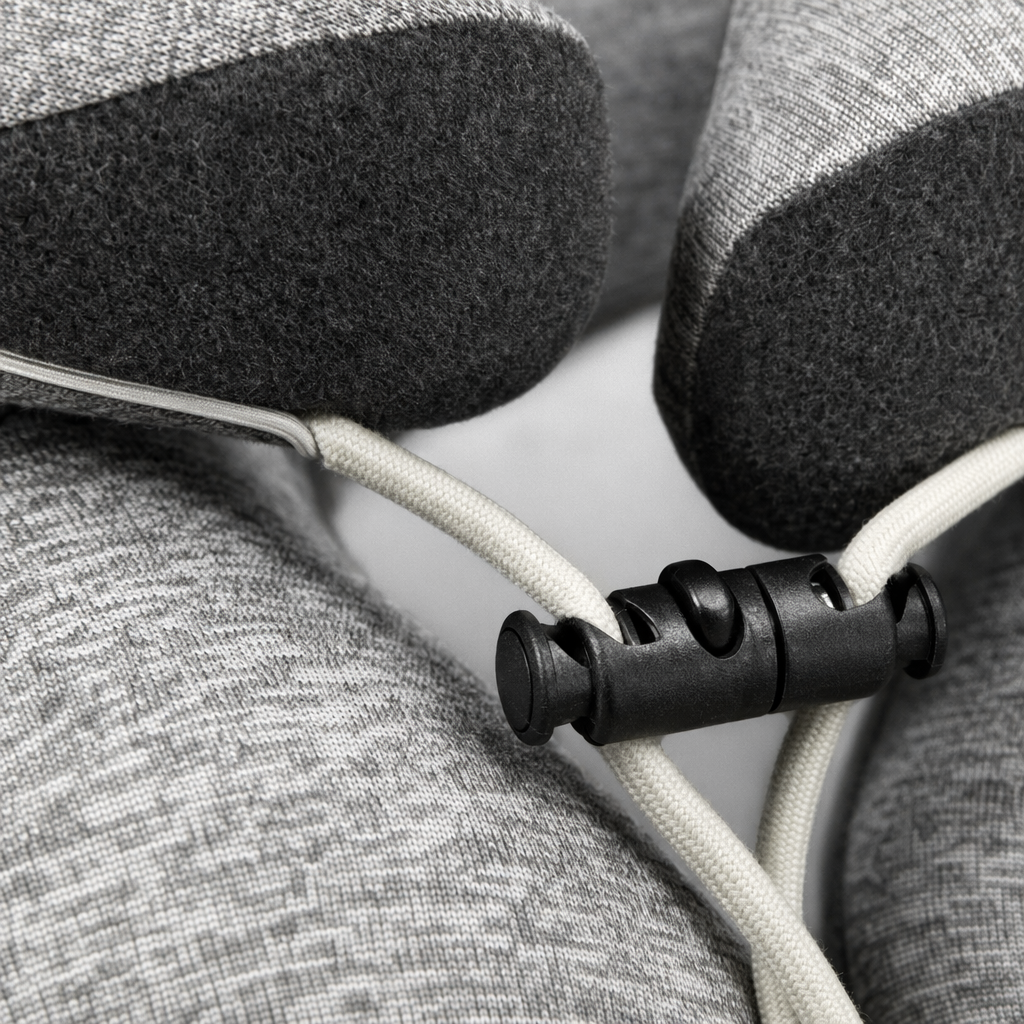 Almohada de cuello de espuma de memoria de textura gris soporte ergonómico cómodo y portátil suministros de viaje Application Scenario