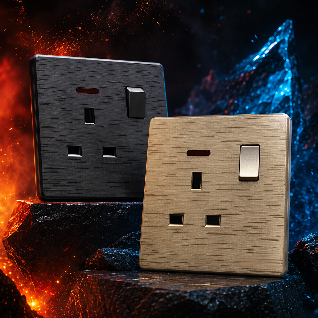 M1 oro/gris 13A pared zócalo tipo 86 interruptor zócalo salida combinada especial para Specification image