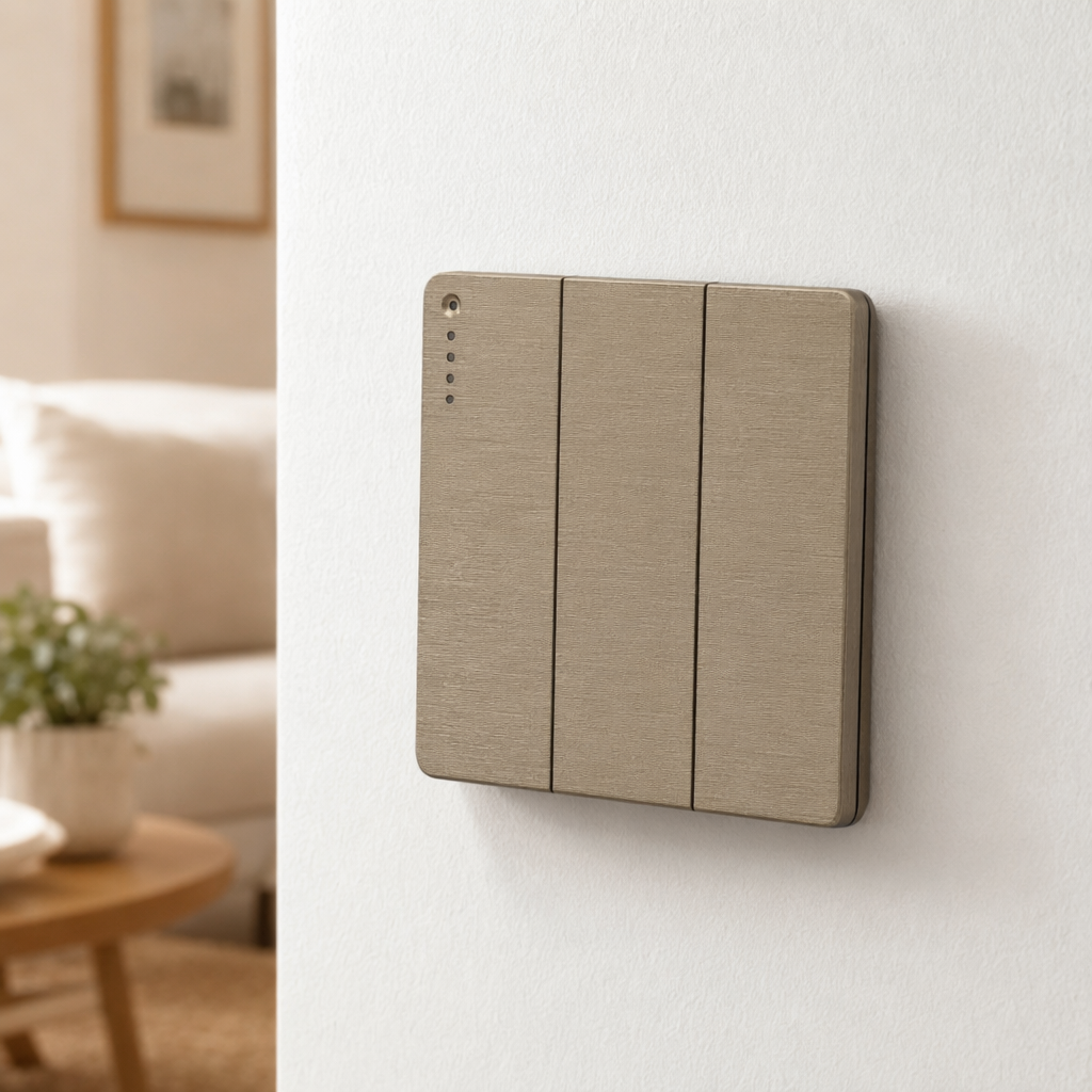 M1 oro/gris tri-apertura interruptor de pared de control único 86 tipo oficina casera zócalo de pared universal especial para exportación details Picture