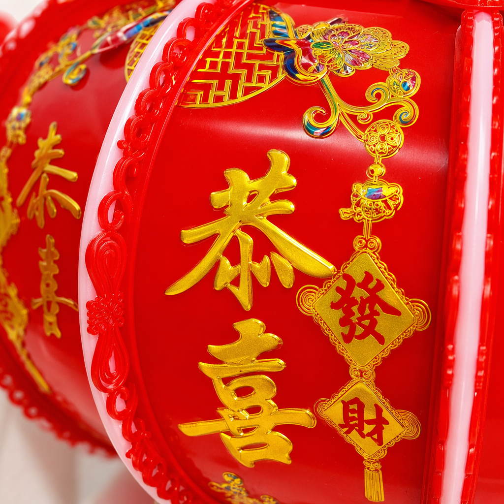 Red lantern made of aluminum alloy, foldable and portable, festival celebration decorative hanging lamp Application Scenario