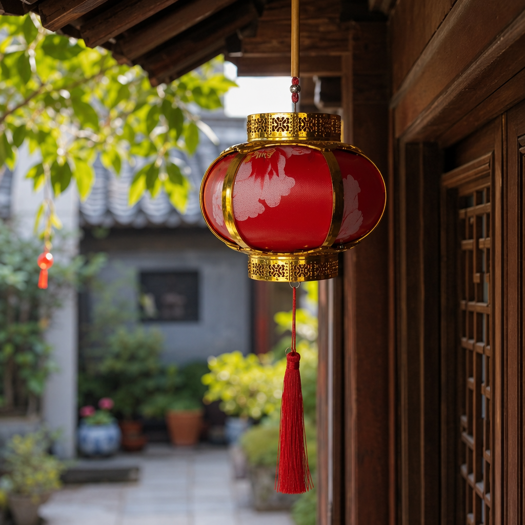 Red lanterns, handcrafted iron lanterns, living room entrance decorations, Spring Festival and Lantern Festival hanging ornaments details Picture
