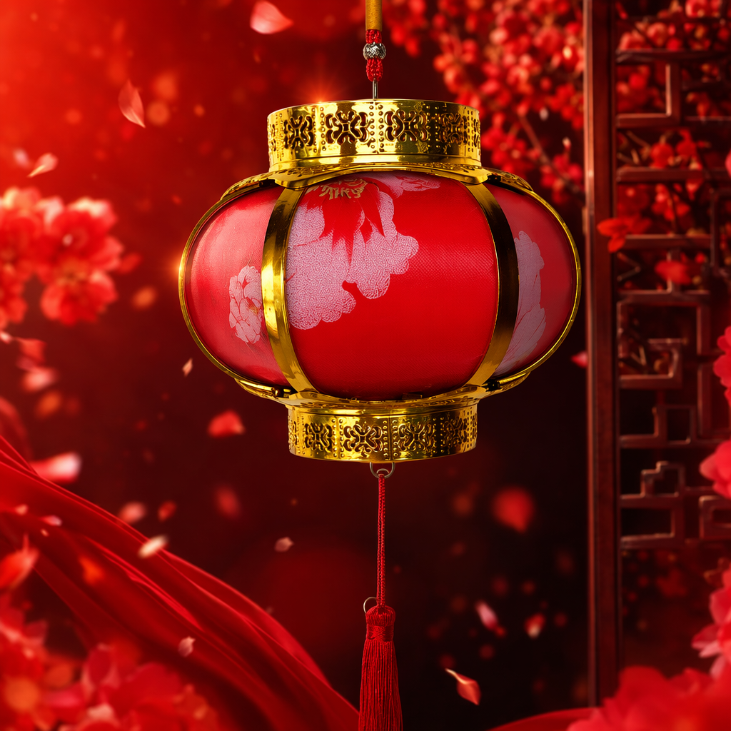 Red lanterns, handcrafted iron lanterns, living room entrance decorations, Spring Festival and Lantern Festival hanging ornaments Specification image