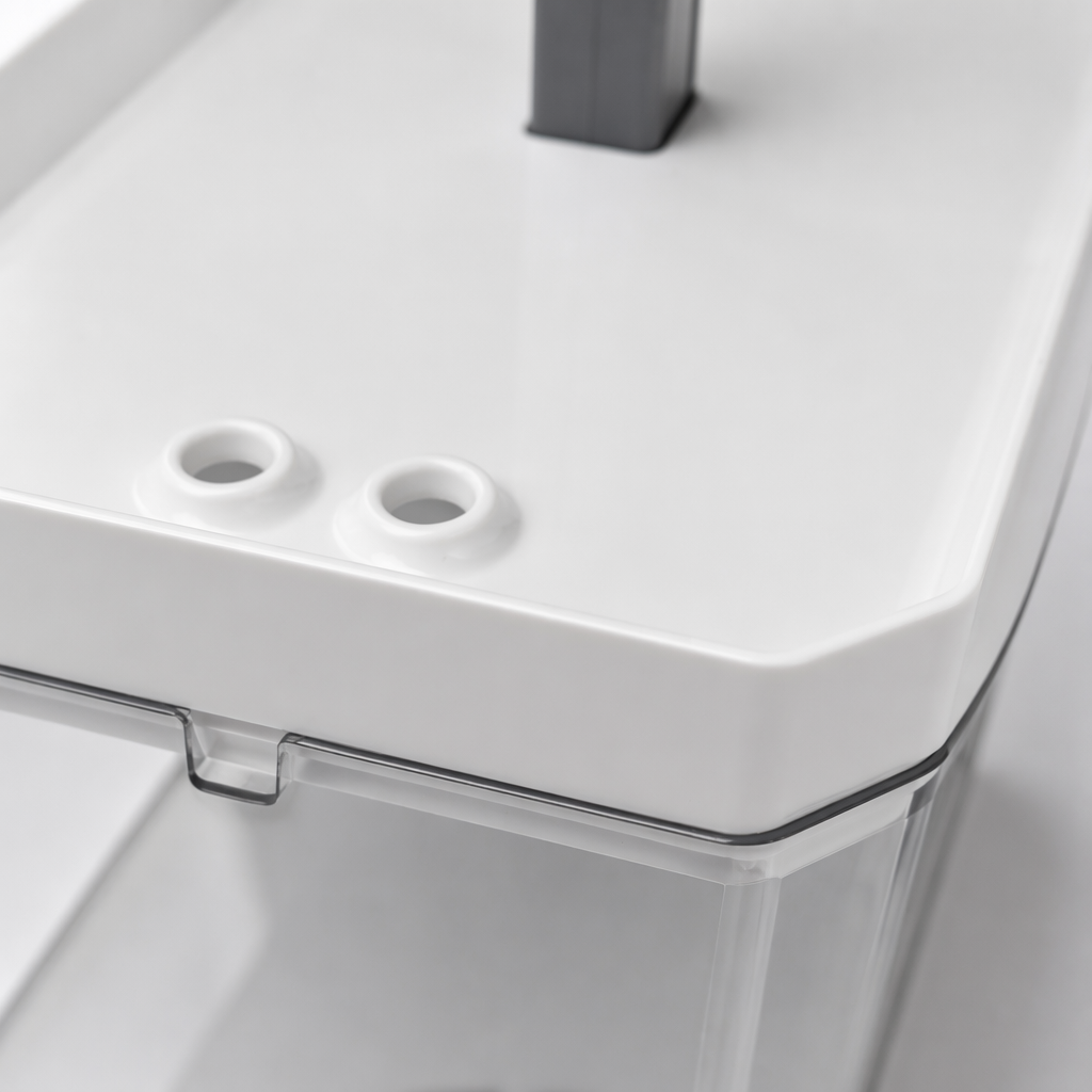 White, yellow, grey and transparent four-color smart pet feeding and drinking water dispenser Application Scenario